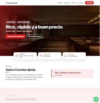 Plantilla de ejemplo: Comida rápida