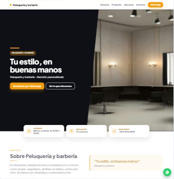 Plantilla de ejemplo: Peluquería y barbería