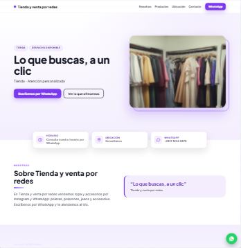 Plantilla de ejemplo: Tienda y venta por redes