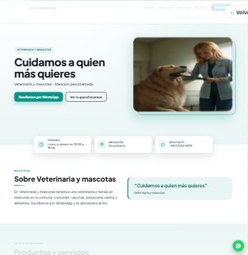 Plantilla de ejemplo: Veterinaria y mascotas
