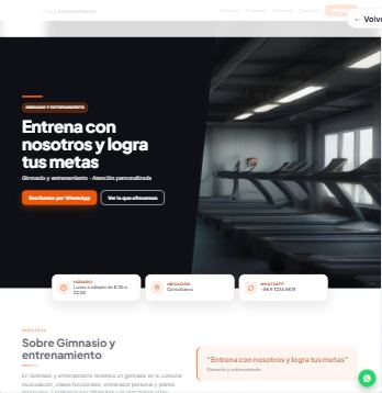 Plantilla de ejemplo: Gimnasio y entrenamiento