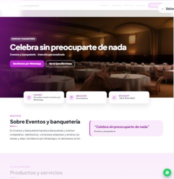 Plantilla de ejemplo: Eventos y banquetería