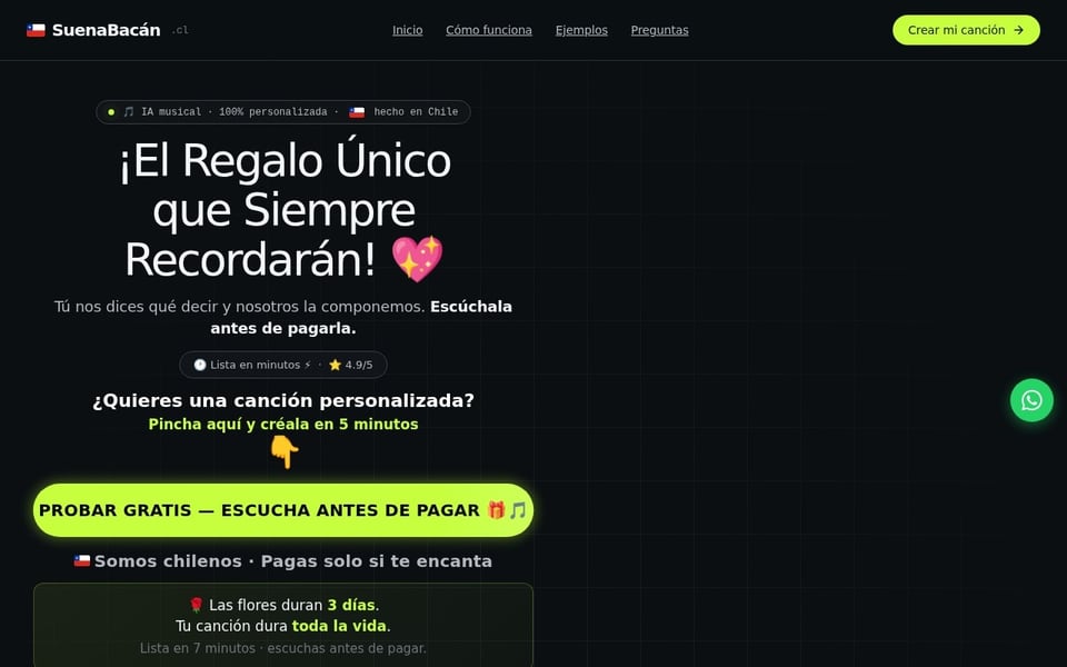 Portada de suenabacan.cl